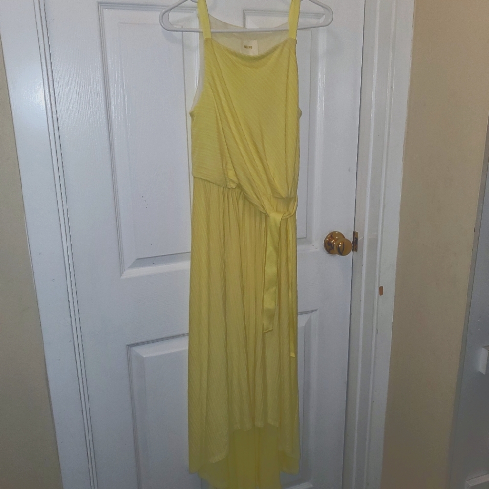 Anthropologie Mauve Yellow and White Dress